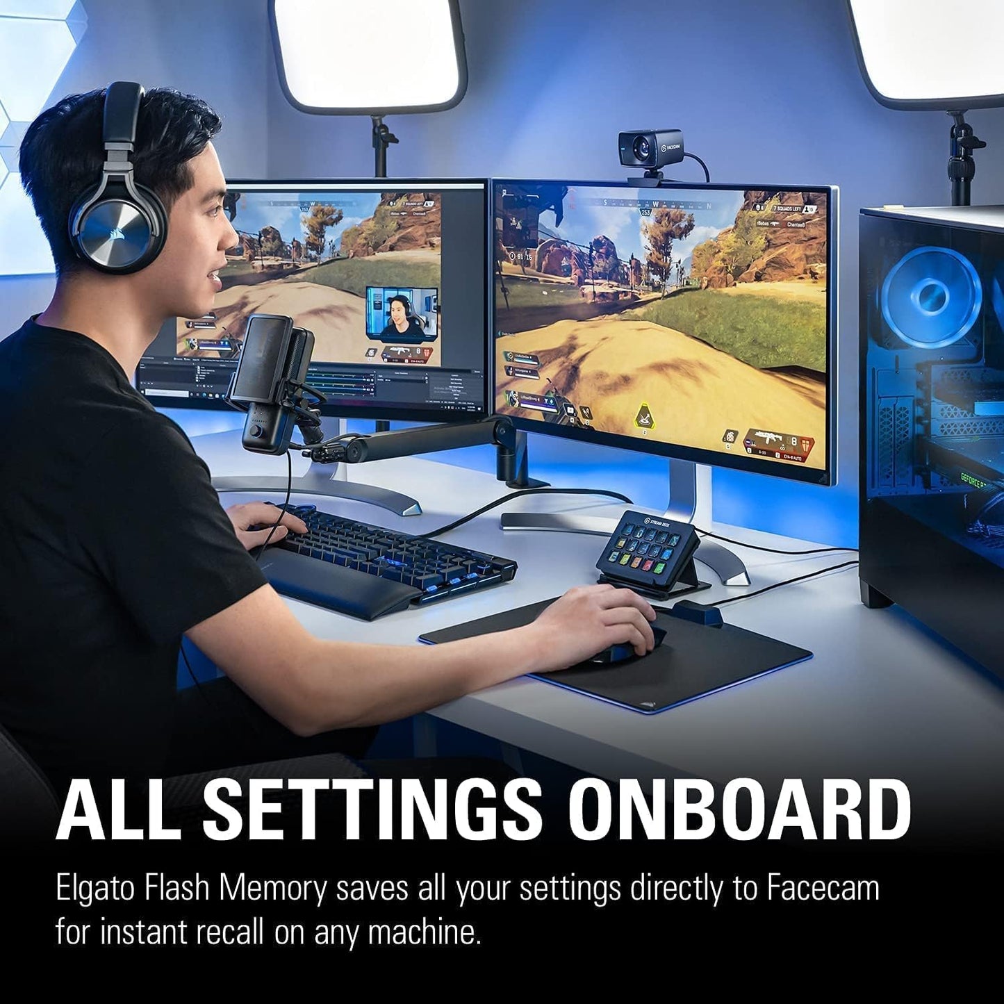 Elgato 10WAA9901-cr Facecam 1080p60 Full HD Webcam Renewed