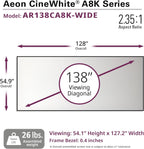 Elite Screens AR138CA8K-WIDE Aeon CineWhite 138