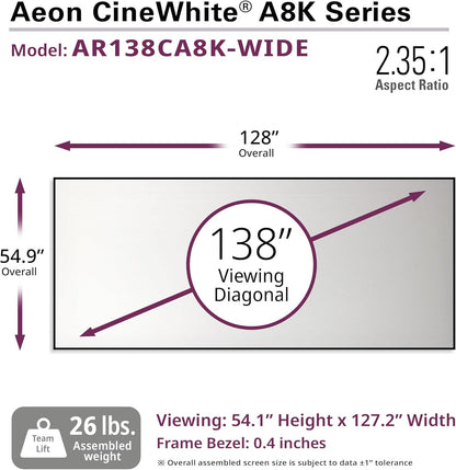 Elite Screens AR138CA8K-WIDE Aeon CineWhite 138" Acoustically Transparent Screen