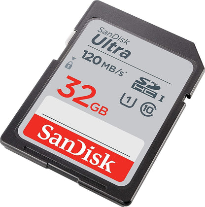 SanDisk SDHC SD Ultra 32GB 120MB/s Memory Card Reader Bundle
