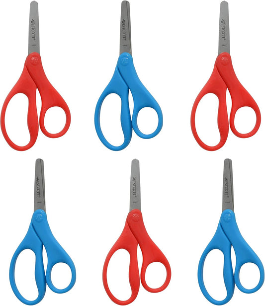 Westcott 17789 5-Inch Blunt Kids Scissors 6-Pack