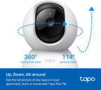 TP-Link Tapo C210P2 2K Pan/Tilt Security Camera, 2-Pack