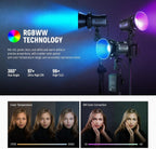 Neewer MS60C RGBWW LED Video Light Bowens Mount