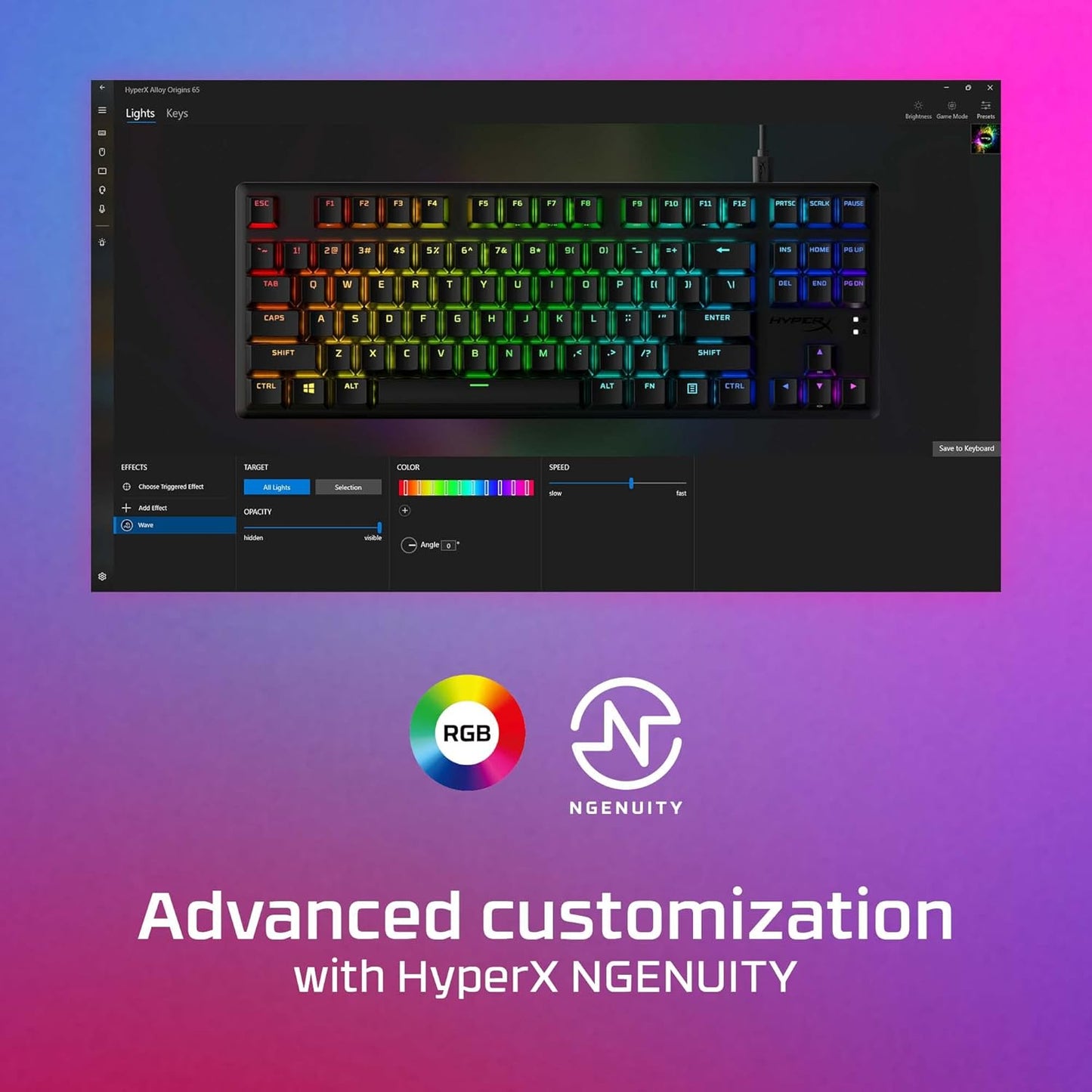 HyperX HX-KB7AQX-US-cr Alloy Origins Aqua Keyboard