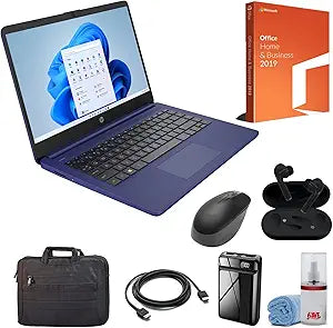 HP 14 inch Laptop Celeron Bundle Blue