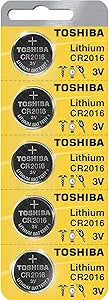 Toshiba CR2016 3V Lithium Coin Battery 5-Pack