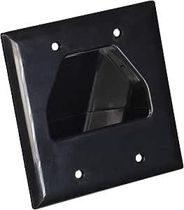 Monoprice 103998 Recessed Low Voltage Cable Wall Plate 2-Gang
