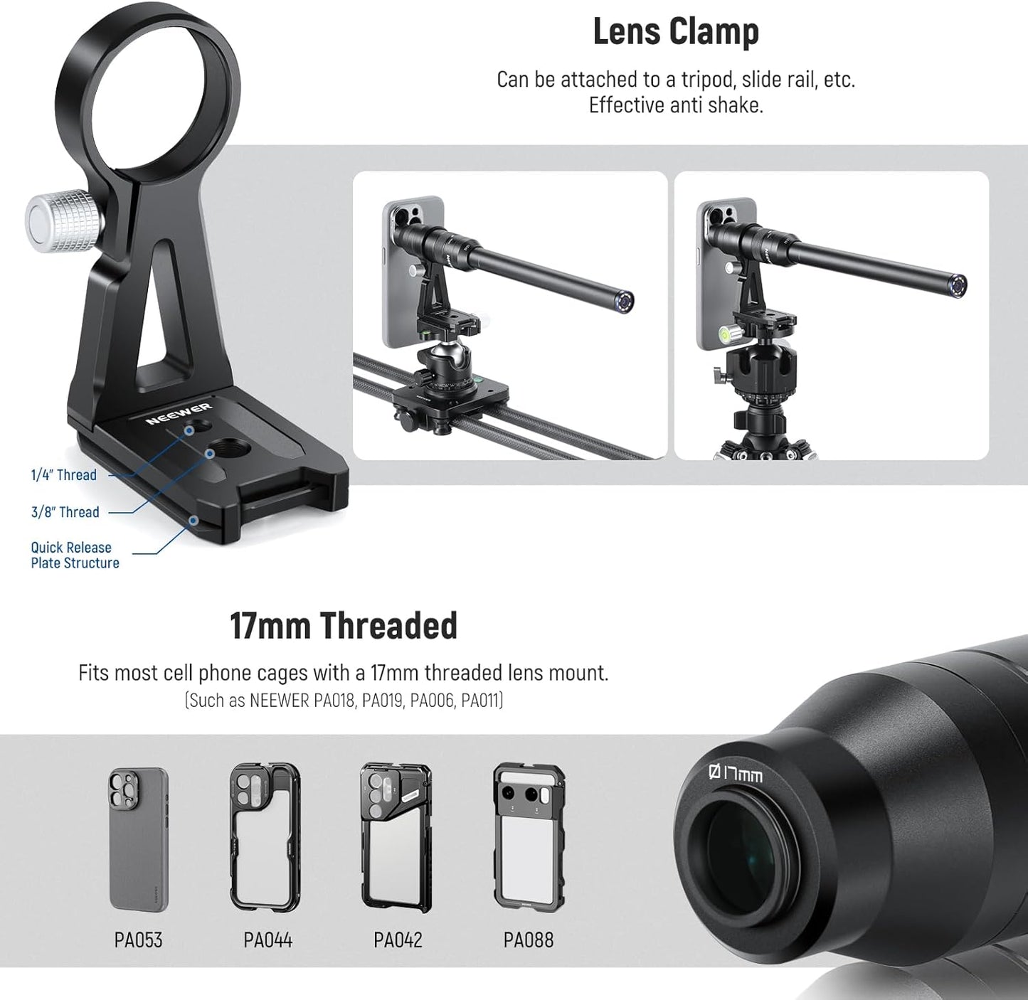 Neewer 10104369 18mm 2X Macro Probe Lens for Phones