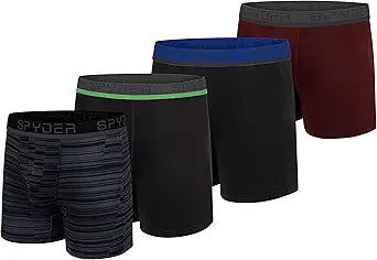 Spyder Boxer Briefs 4 Pack Poly Spandex Performance Underwear — main product image