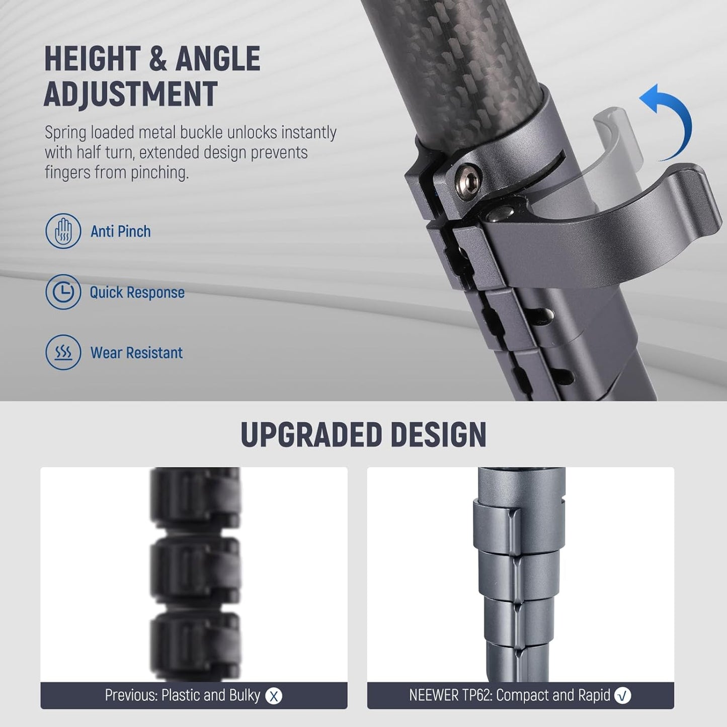 Neewer TP62 LITETRIP LT32 Carbon Fiber Travel Tripod
