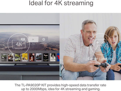 TP-Link TL-PA9020P KIT AV2000 Gigabit Powerline Adapter Renewed