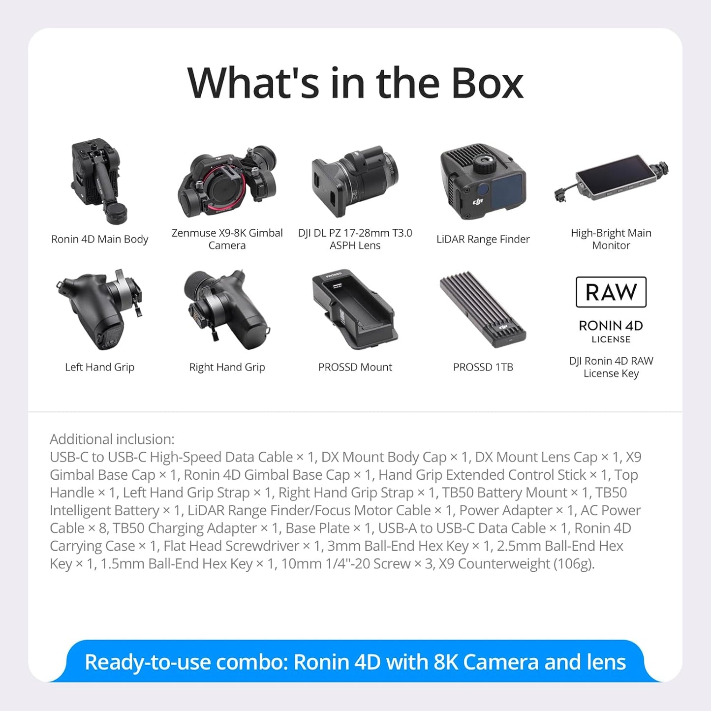DJI Ronin 4D-8K Cinema Camera - 4-Axis Stabilization, LiDAR Focusing