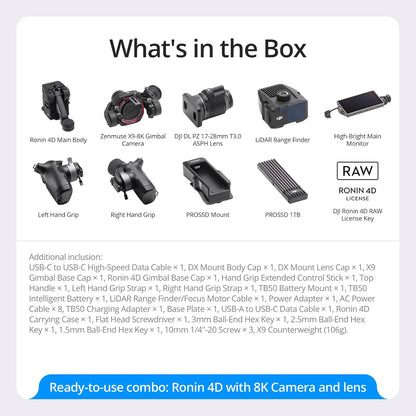 DJI Ronin 4D-8K Cinema Camera - 4-Axis Stabilization, LiDAR Focusing