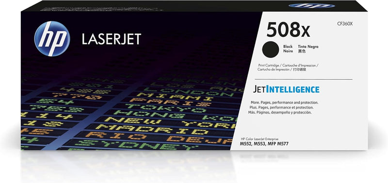 HP CF360X 508X Black High-Yield LaserJet Toner Cartridge — main product image