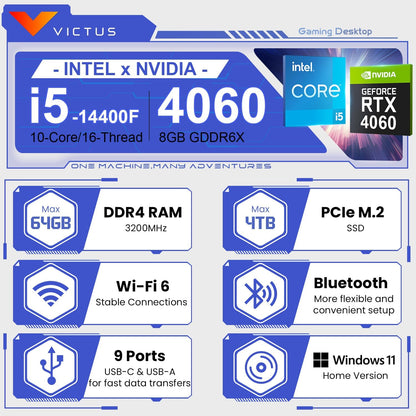 HP TG02-CTO05 RTX 4060 Victus 15L Gaming Desktop