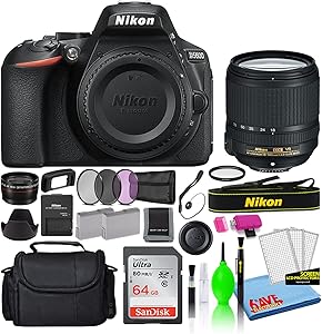 Nikon 1577 D5600 DSLR Camera 18-140mm Lens Bundle - Renewed