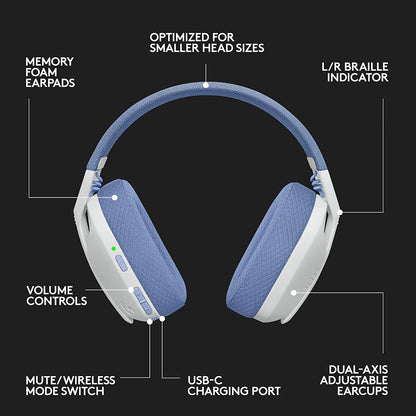 Logitech G435 Lightspeed Wireless Gaming Headset - White (Renewed)