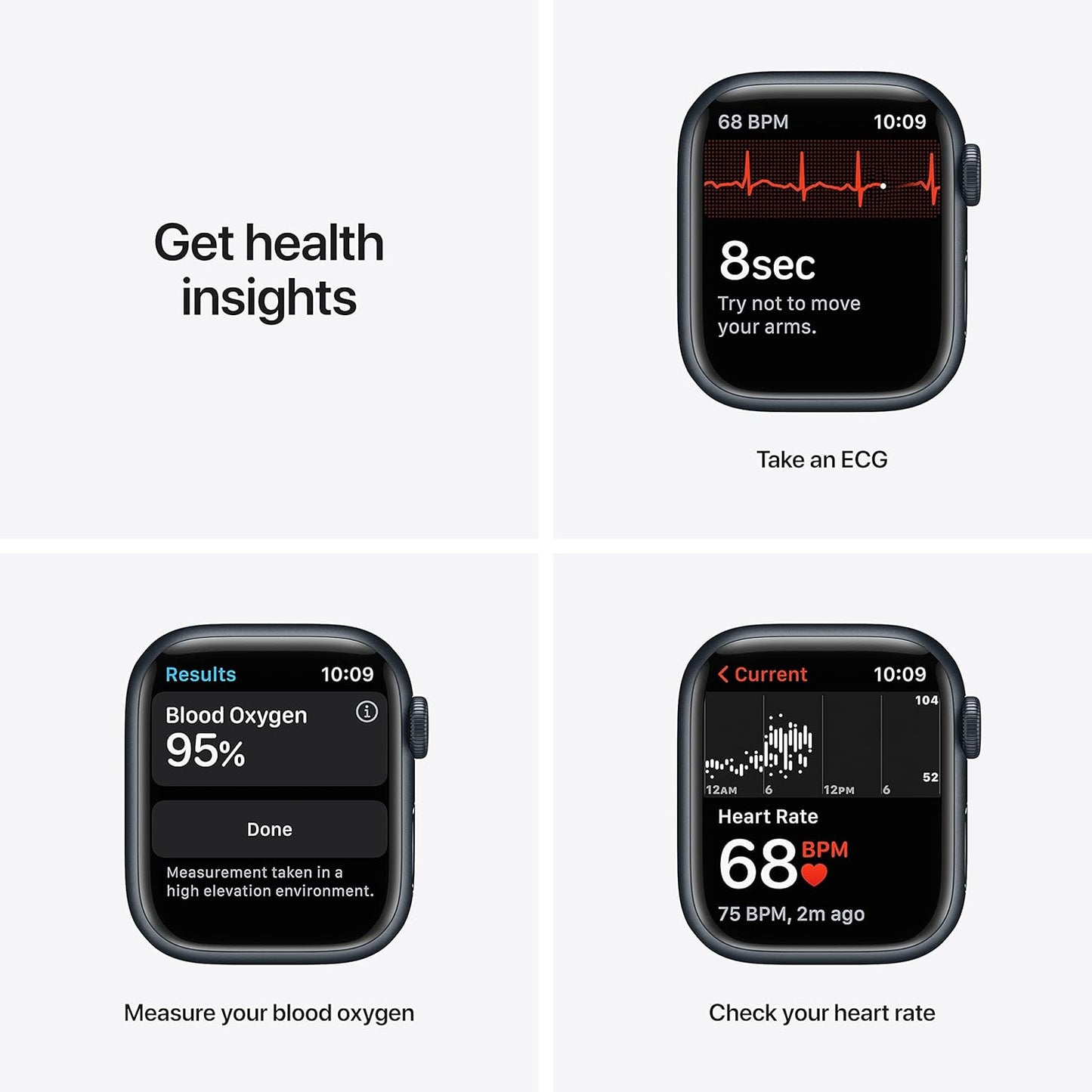 Apple Watch Series 7 - 41mm GPS - Midnight Aluminum - Renewed