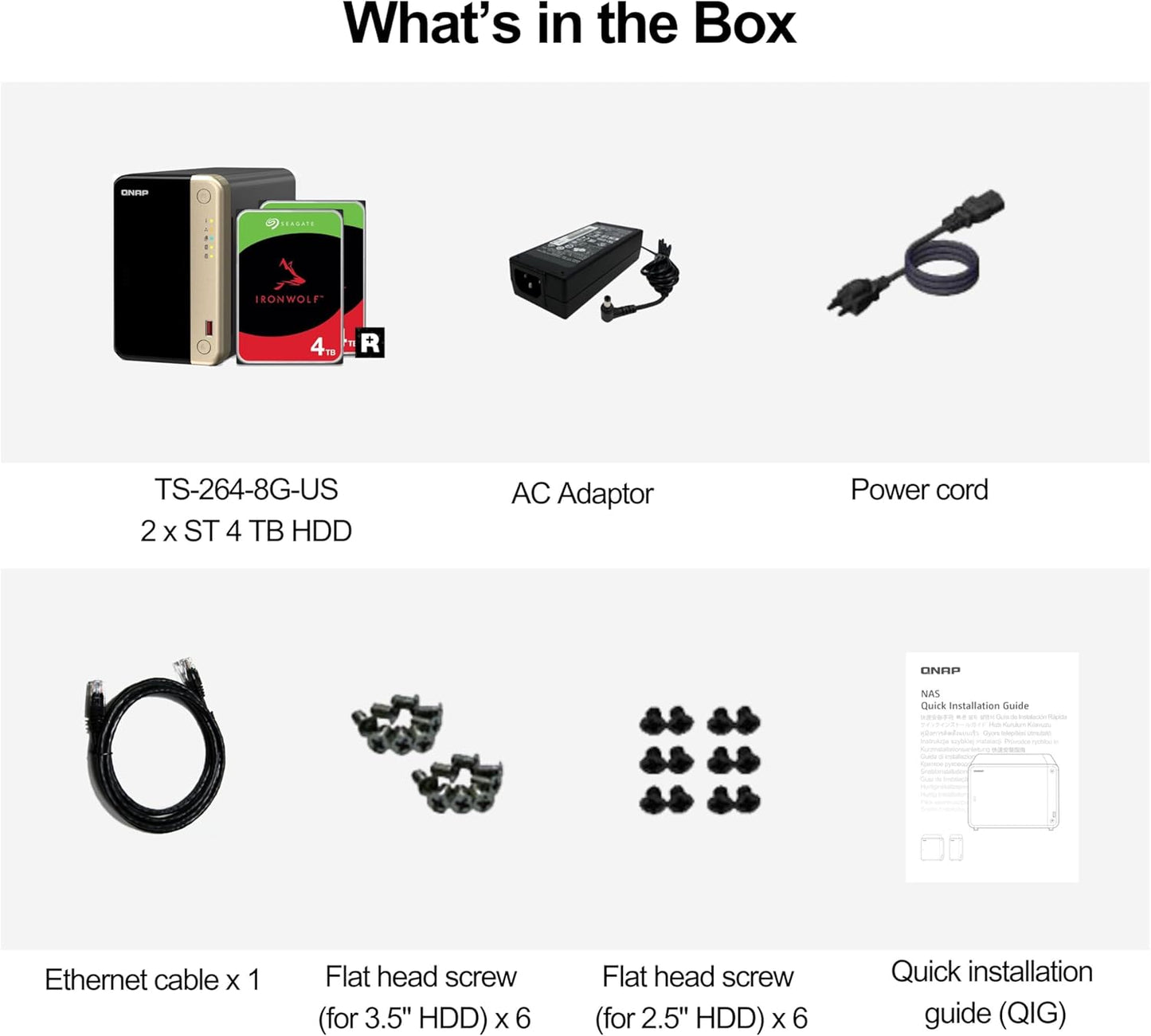 QNAP TS-264-8G-US 2-Bay NAS 4TB Seagate IronWolf RAID Bundle