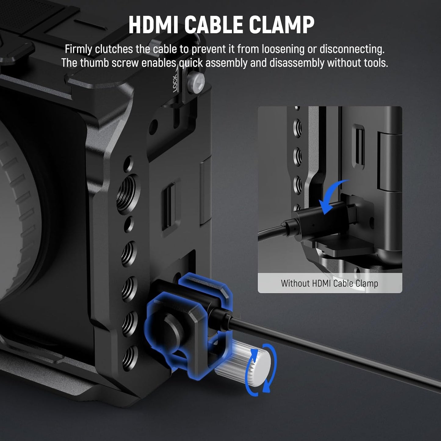 Neewer CA025S ZV-E1 Camera Cage - HDMI Clamp, Arca Base, Protective Rig