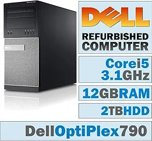 Dell OptiPlex 790 MT Desktop, i5, 12GB, 2TB HDD, Win 7 Pro