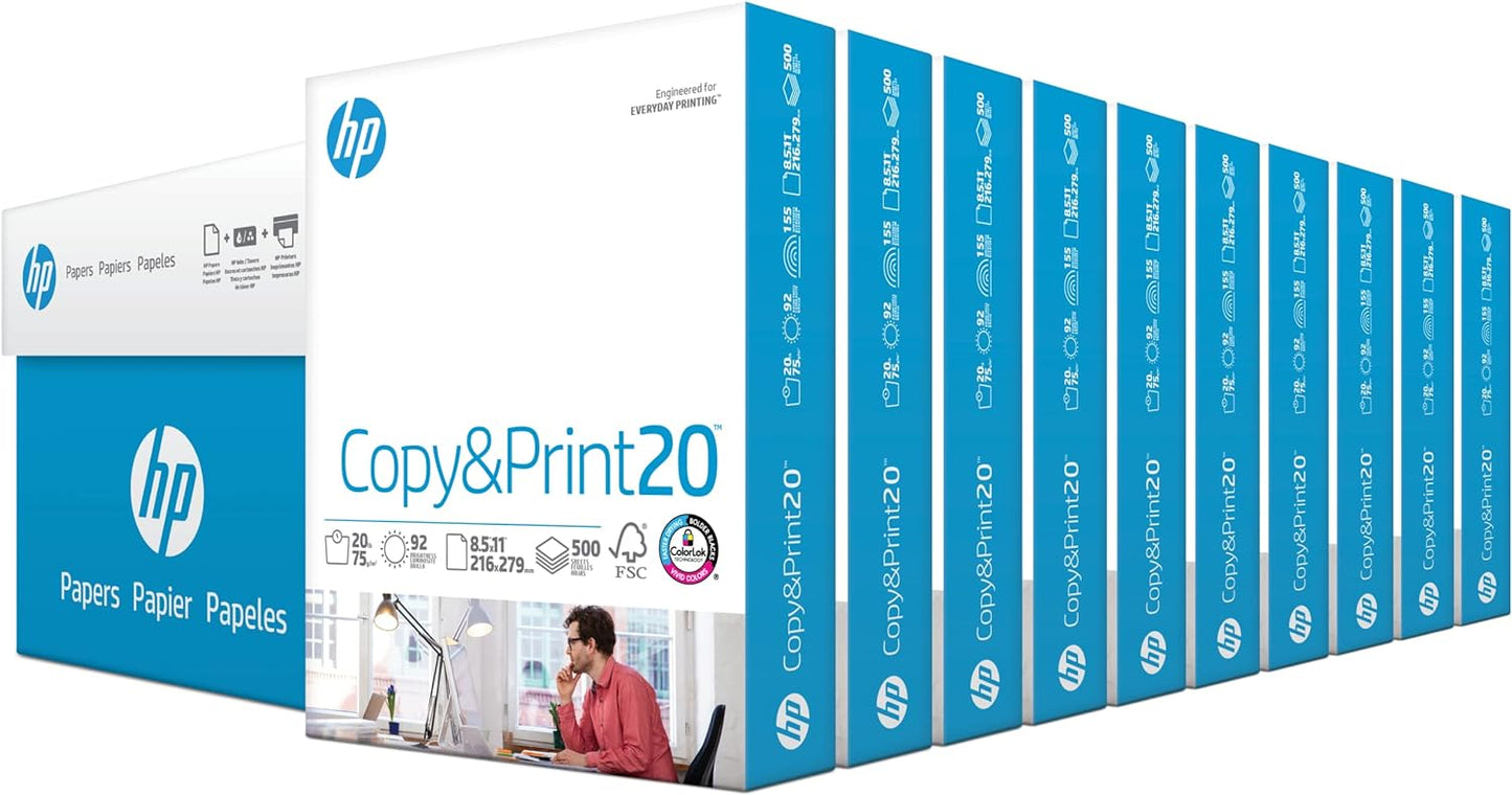 HP 200060C Printer Paper 8.5 x 11 10 Ream Case