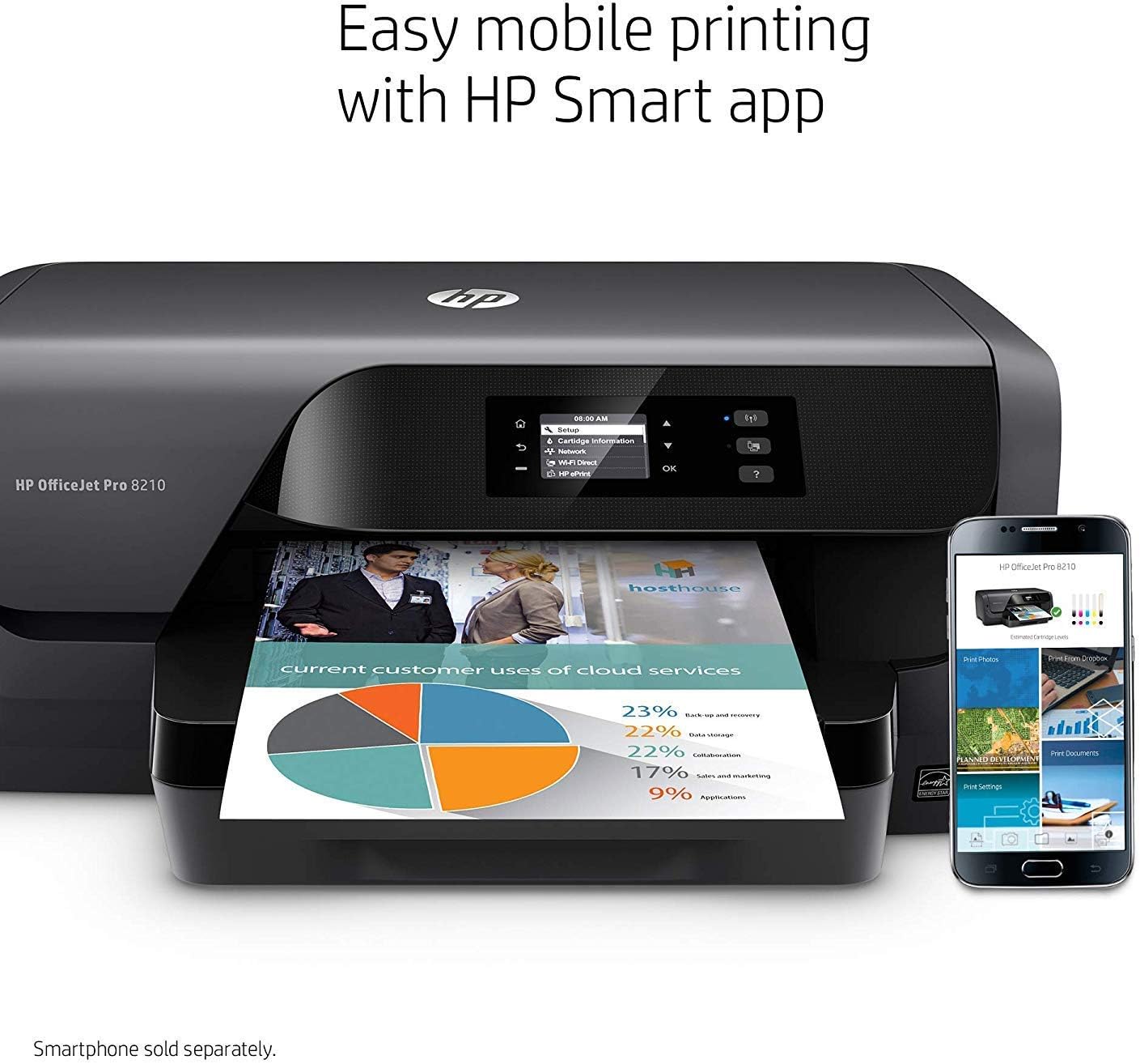 HP 8210 OfficeJet Pro Wireless Printer (Renewed)