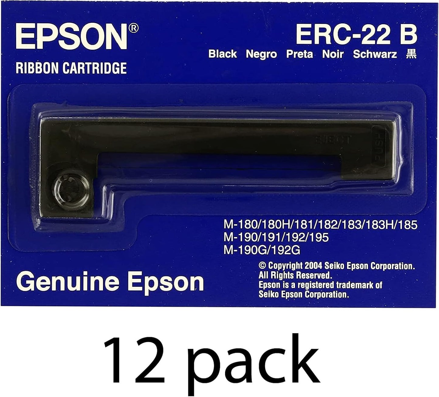 Epson C43S015358 ERC-22B Black Ribbon 12-Pack