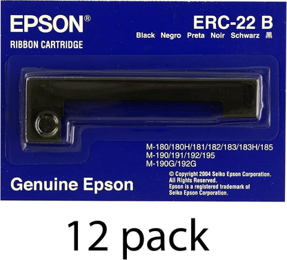 Epson C43S015358 ERC-22B Black Ribbon 12-Pack
