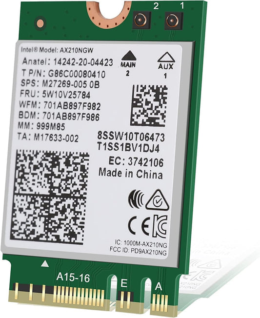 Intel AX210 Tri-Band Wi-Fi 6E Bluetooth 5.3 Network Card