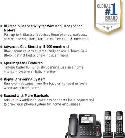 Panasonic KX-TGF892B Bluetooth Expandable Corded Phone