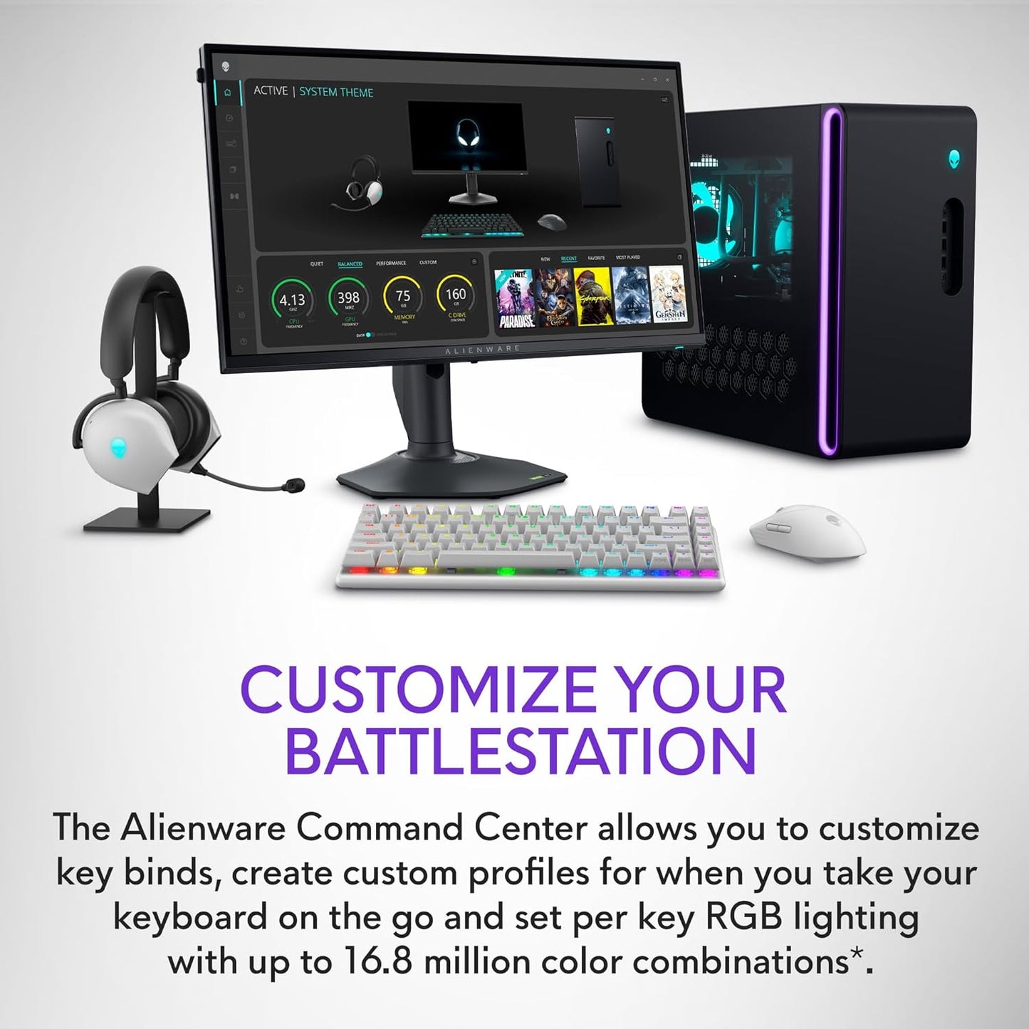 Alienware X3V4D Pro Wireless Gaming Keyboard Lunar Light