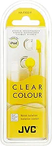 JVC HAFX22Y Clear Colour Stereo Headphones - Yellow