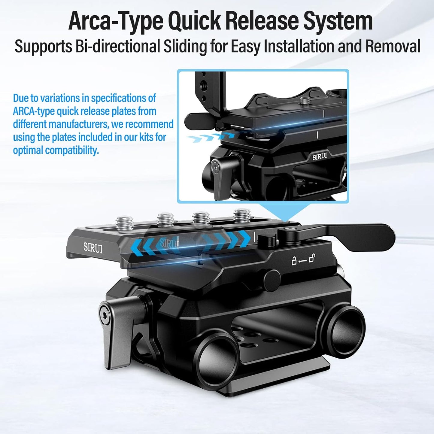 Sirui AM-QA-LR 15mm Rail System with QR Plate