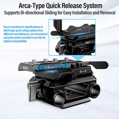 Sirui AM-QA-LR 15mm Rail System with QR Plate