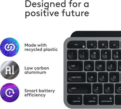 Logitech 920-011621 MX Keys S Mac Wireless Keyboard - Space Grey
