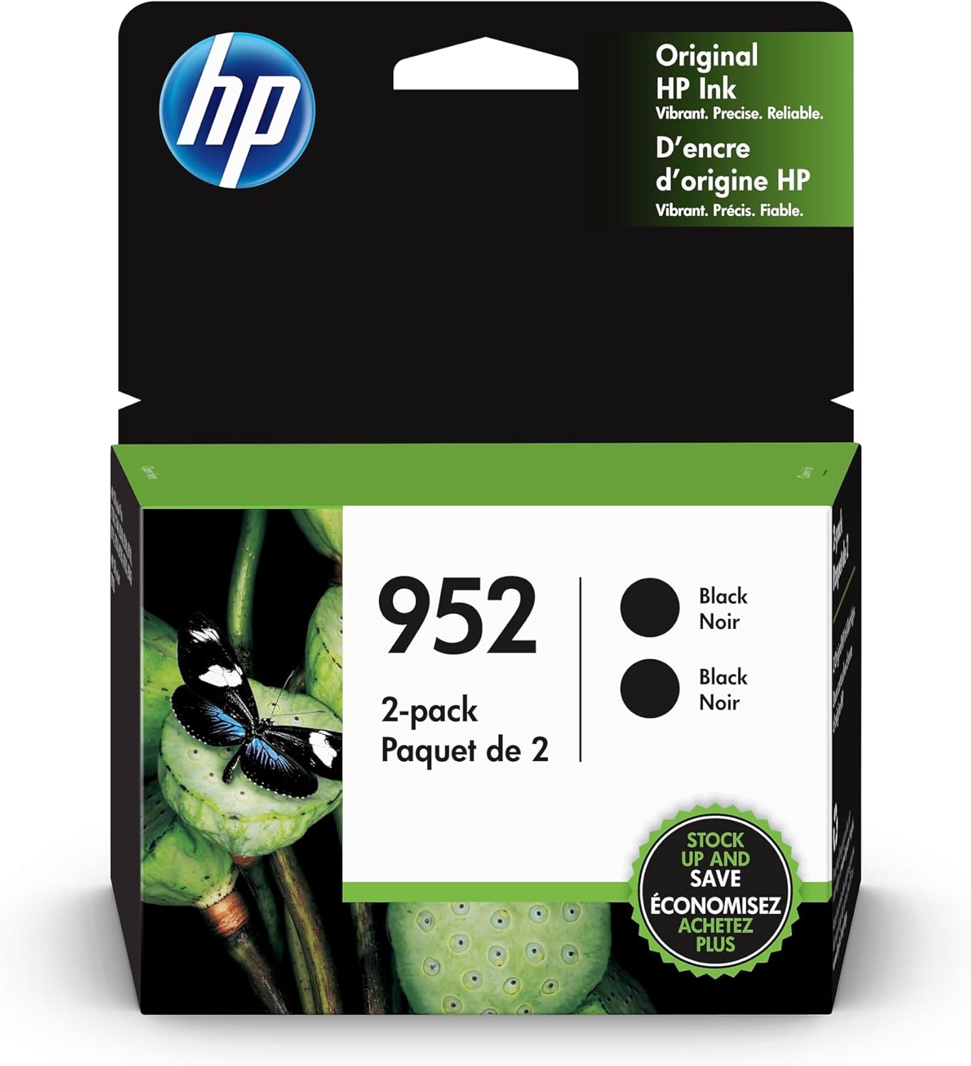 HP 3YP21AN 952 Black Ink Cartridges, 2-Pack