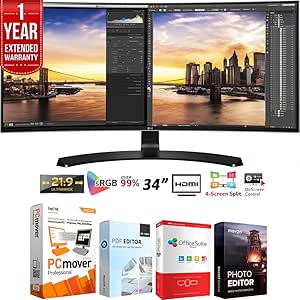 LG E9LG34UC88 34-Inch Curved UltraWide Monitor Bundle