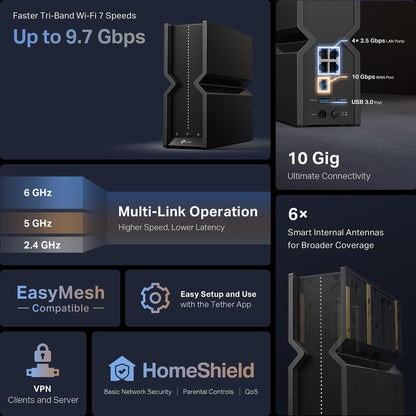 TP-Link Archer BE550 Pro - BE9700 WiFi 7 Router