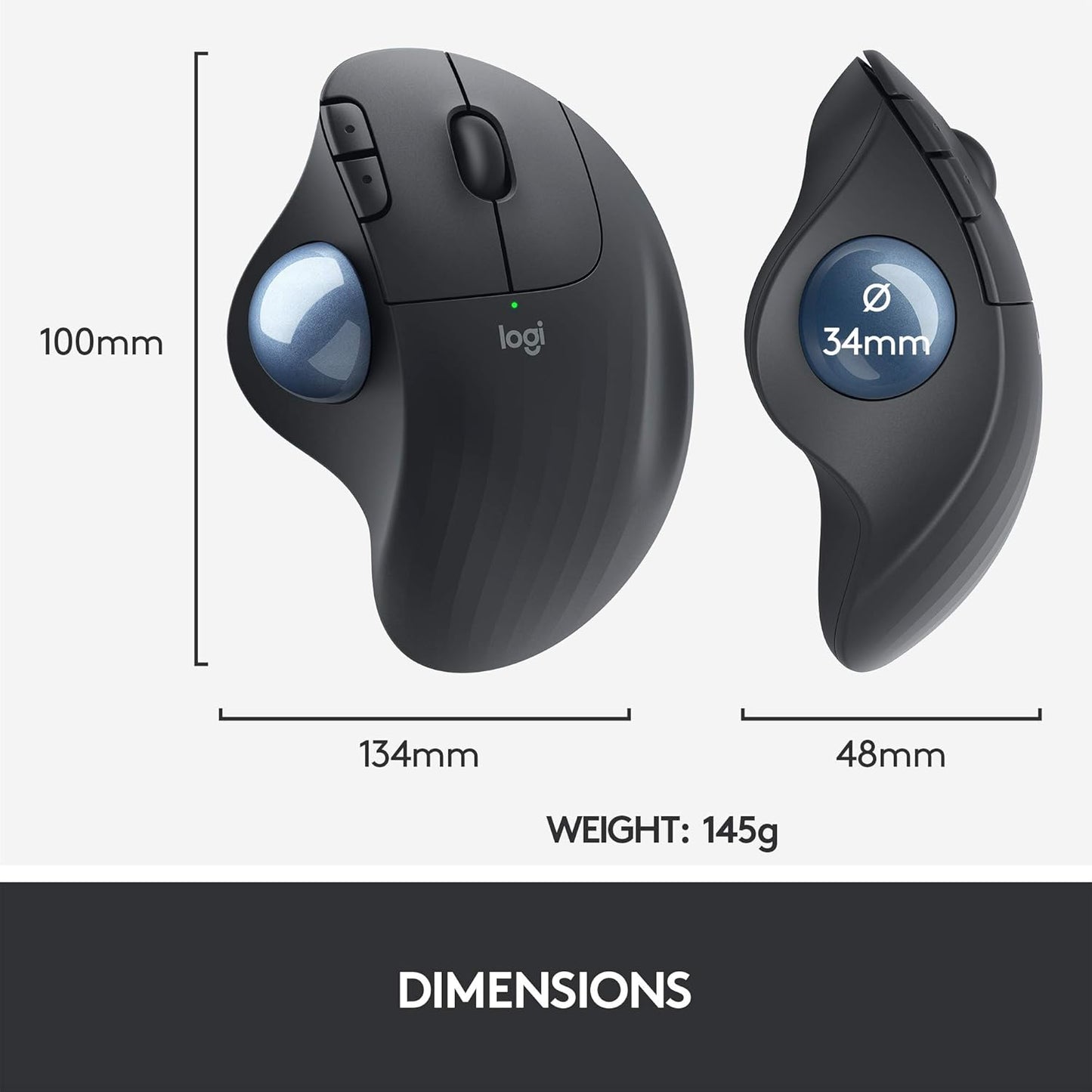Logitech 910-006197 Ergo M575 Graphite Wireless Trackball