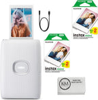 Fujifilm MINI LINK 2 Smartphone Printer Clay White Bundle