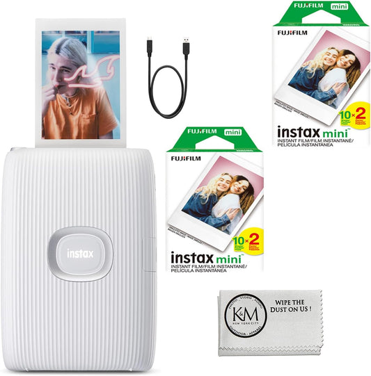 Fujifilm MINI LINK 2 Smartphone Printer Clay White Bundle