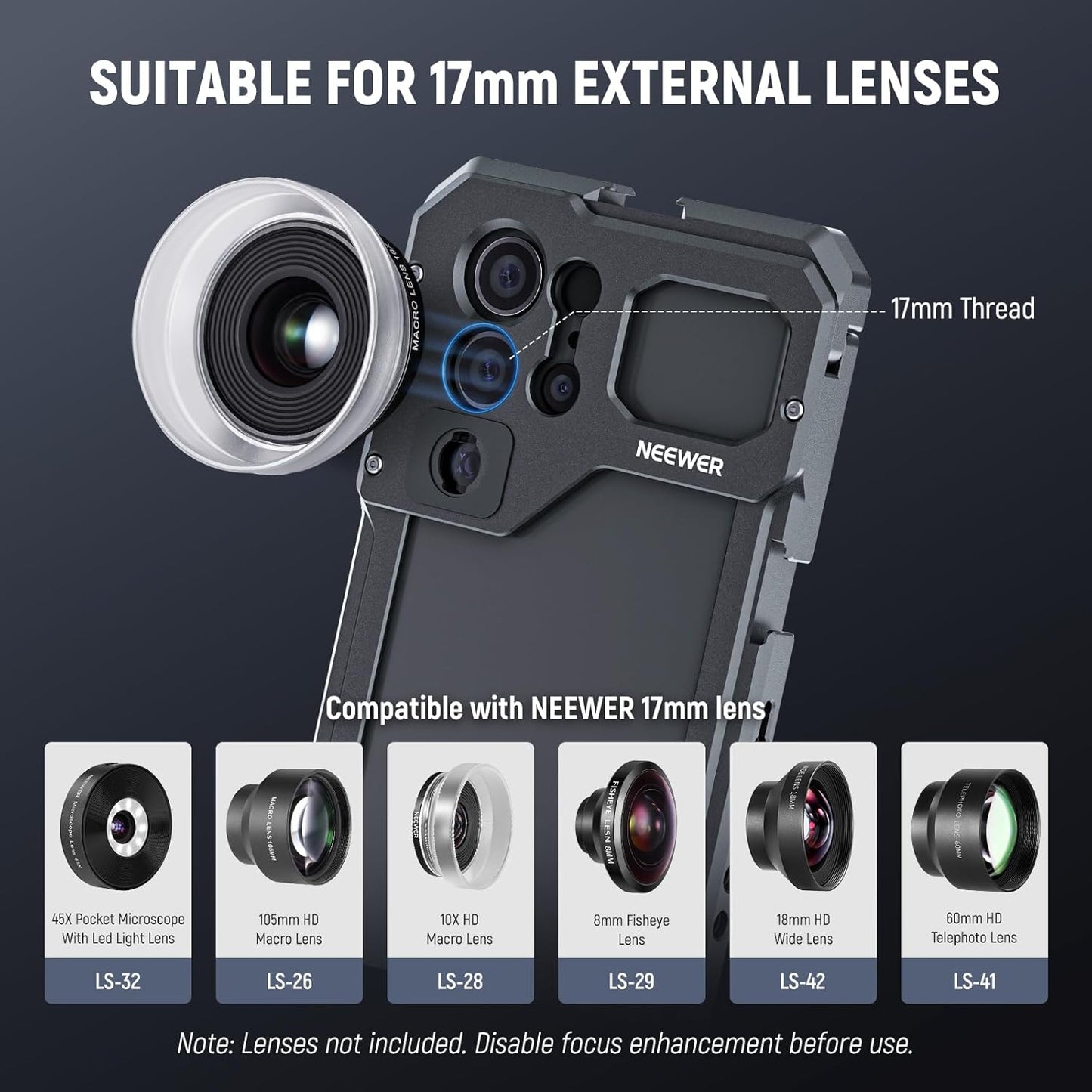 Neewer 10103340 S23 Ultra Phone Cage Lens Backplane