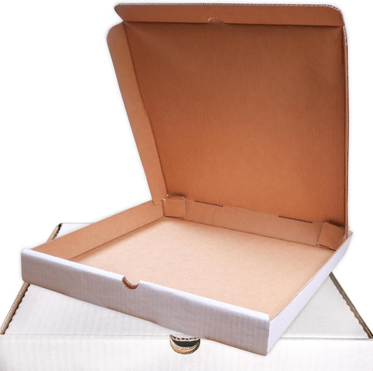 Atlas 14 Inch White Pizza Boxes 25-Pack Cardboard Takeout