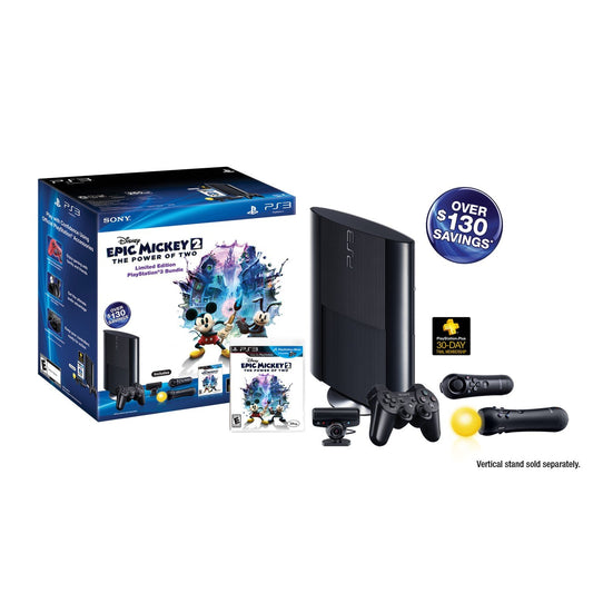 Sony PS3 Slim 250GB Epic Mickey Gaming Console Bundle