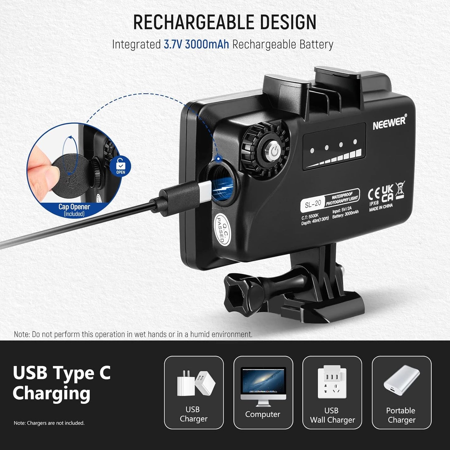 Neewer 10101017 RGB Underwater Diving Light