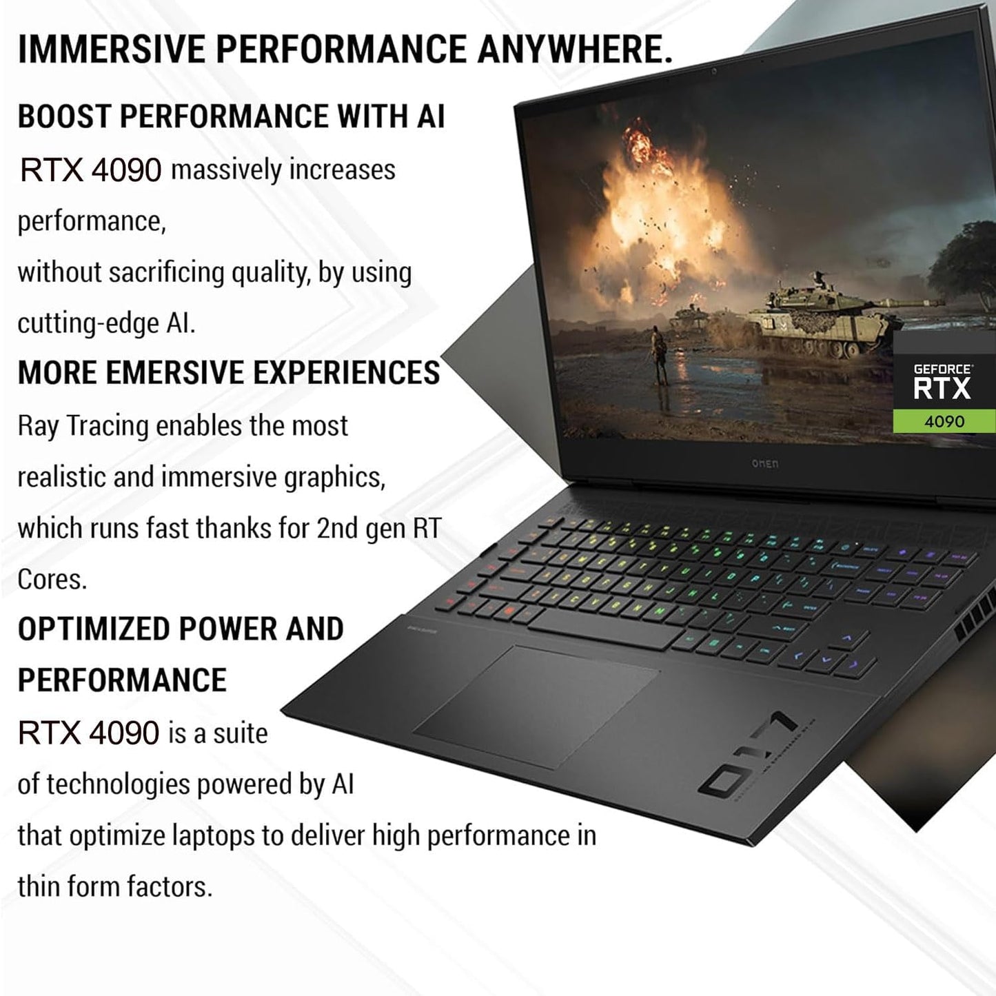 HP TPN-Q266 OMEN 17.3" QHD RTX 4090 Gaming Laptop