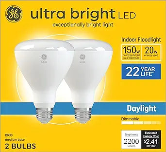 GE LED BR30 Flood Light Bulb - 2 Pack — main product image