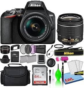 Nikon D3500 DSLR Camera 18-55mm Lens Deluxe Bundle (Renewed)