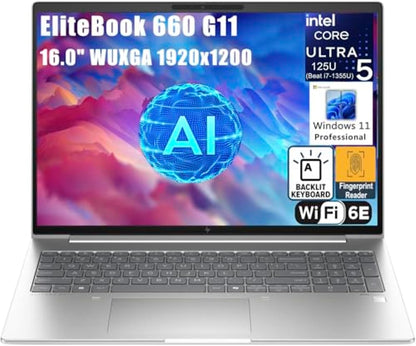 HP EliteBook 660 G11 Laptop 16" FHD Ultra 5-135U 256GB SSD